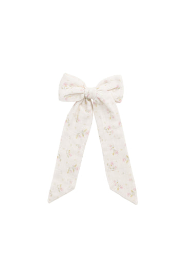 Organic Cotton Muslin Alora Bow - Emelia Pink Childrens Bow from Jamie Kay USA