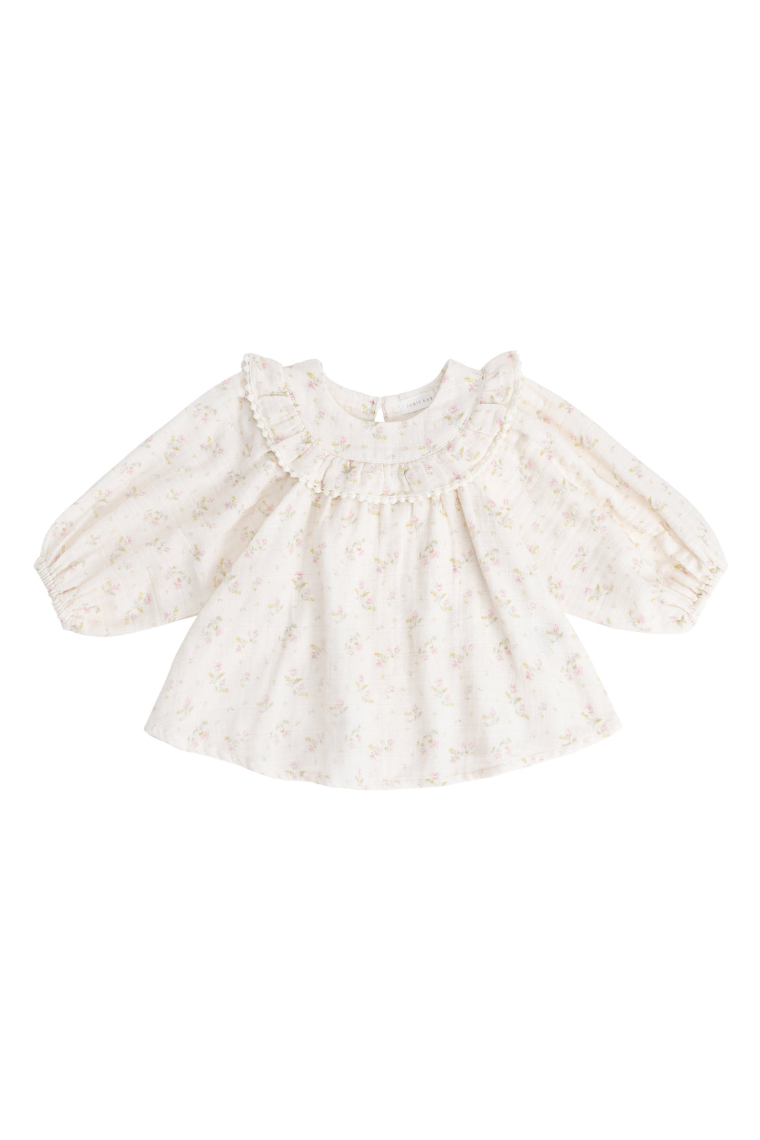 Organic Cotton Muslin Cleo Blouse - Emelia Pink Childrens Top from Jamie Kay USA