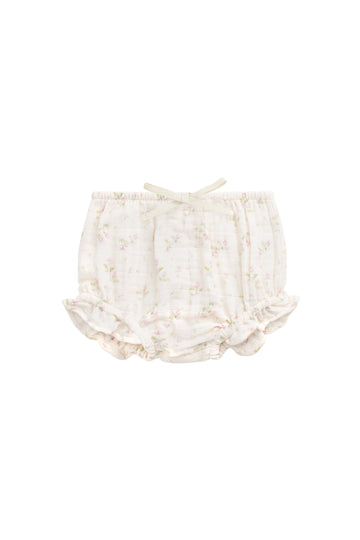 Organic Cotton Muslin Frill Bloomer - Emelia Pink Childrens Bloomer from Jamie Kay USA