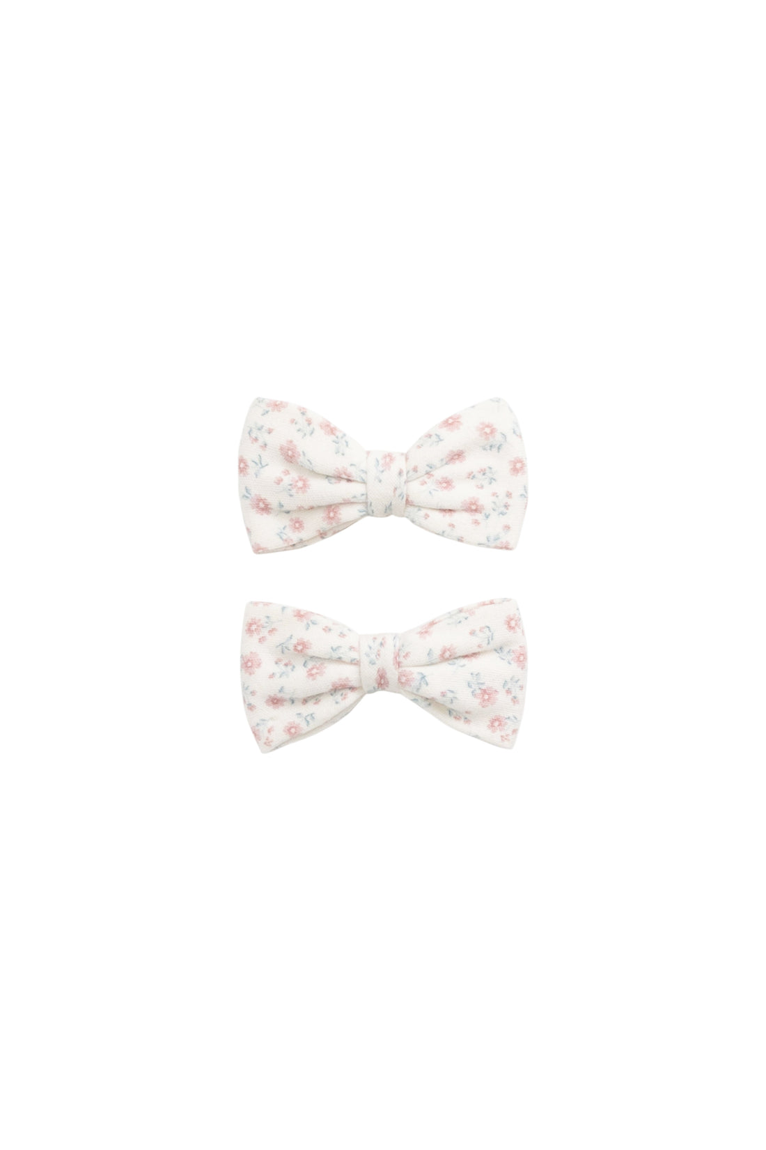 Organic Cotton Noelle 2pk Bow - Posy Garden Pink Childrens Bow from Jamie Kay USA