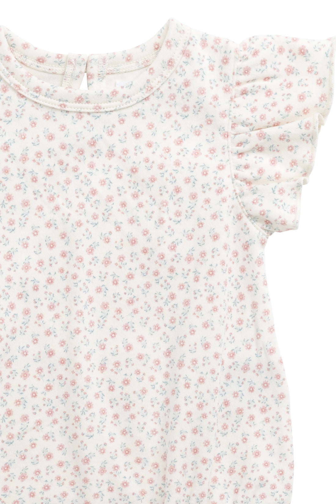 Organic Cotton Sage Onepiece - Posy Garden Pink Childrens Onepiece from Jamie Kay USA