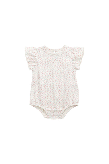 Organic Cotton Sage Onepiece - Posy Garden Pink Childrens Onepiece from Jamie Kay USA