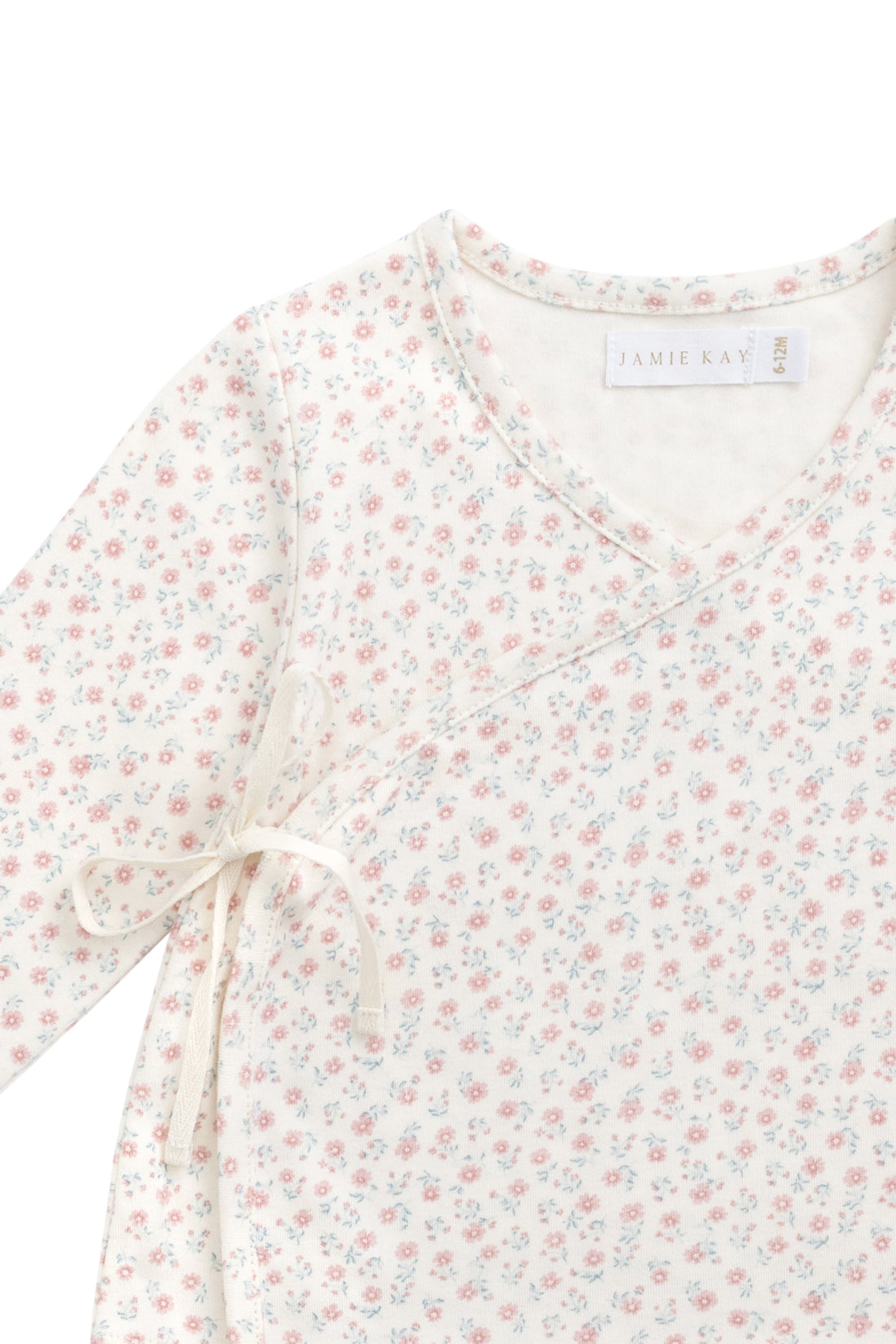 Organic Cotton Wrap Top - Posy Garden Pink Childrens Top from Jamie Kay USA