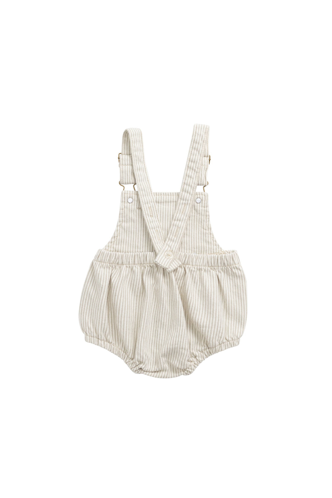 Pax Playsuit - Fine Vertical Stripe Sandy Brown/Cloud Childrens Playsuit from Jamie Kay USA
