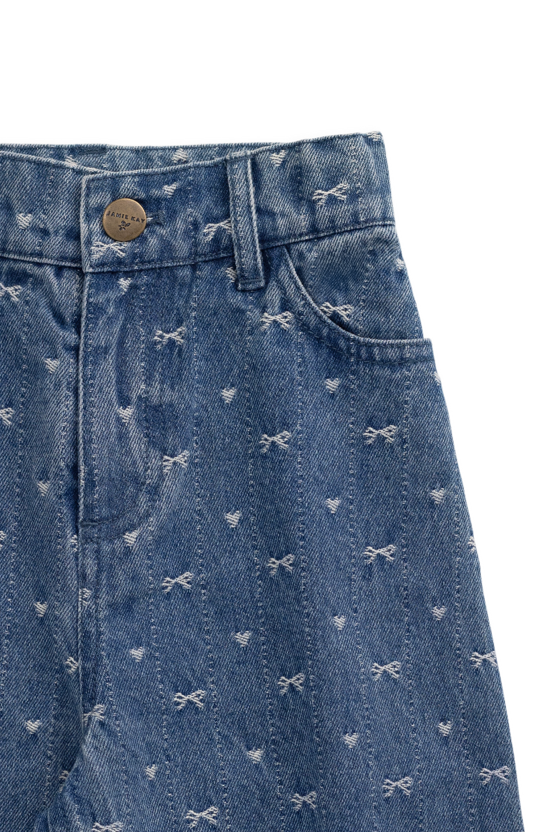 Sierra Pant - Amour Bows Denim Childrens Pants from Jamie Kay USA