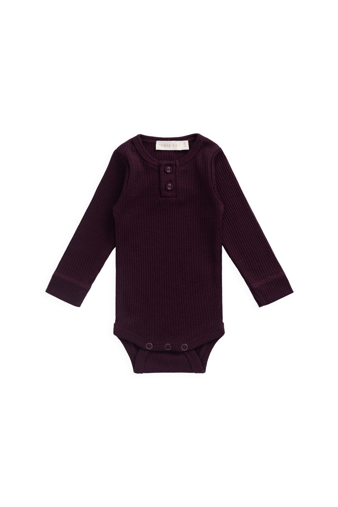Organic Cotton Modal Long Sleeve Bodysuit - Fig Childrens Bodysuit from Jamie Kay USA