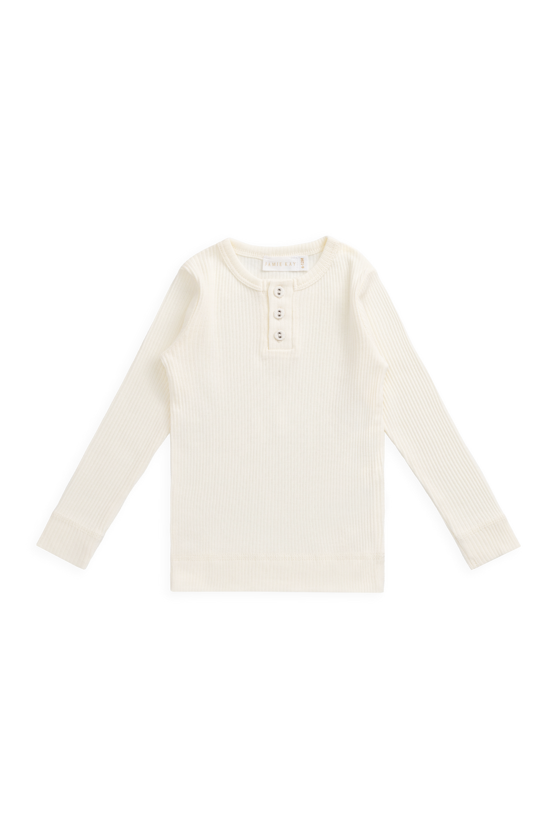 Organic Cotton Modal Long Sleeve Henley - Milk Childrens Top from Jamie Kay USA
