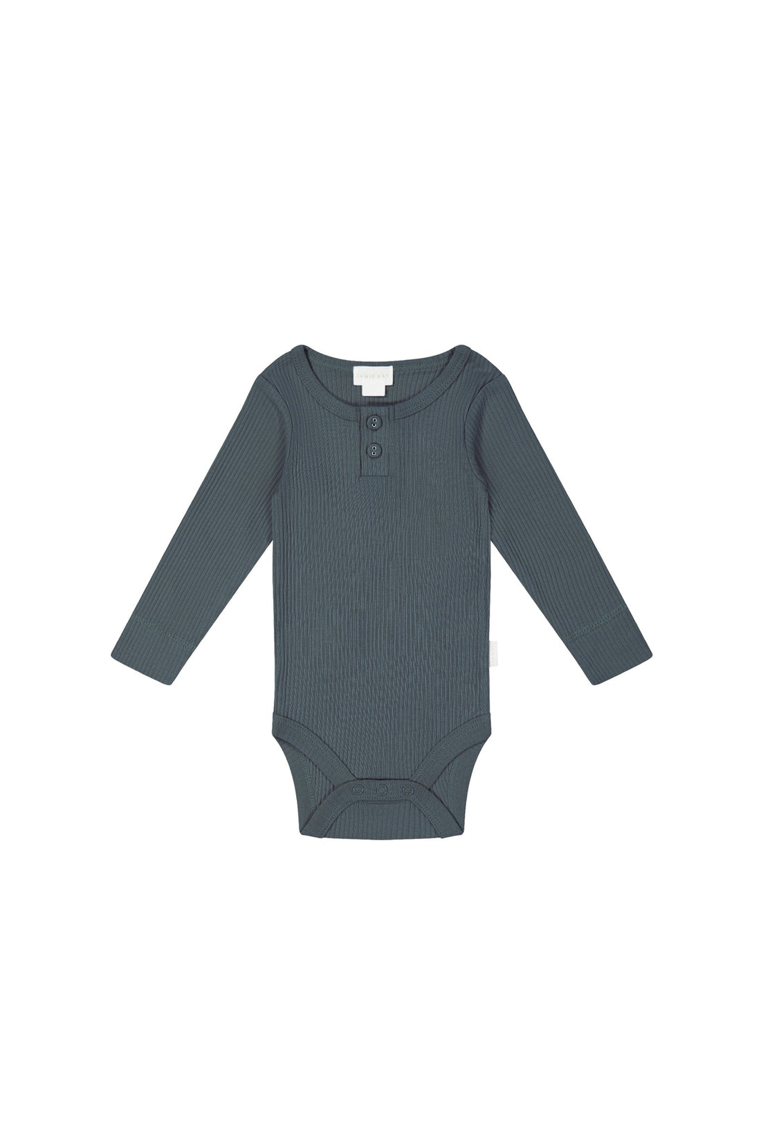 Organic Cotton Modal Long Sleeve Bodysuit  - Smoke Childrens Bodysuit from Jamie Kay USA