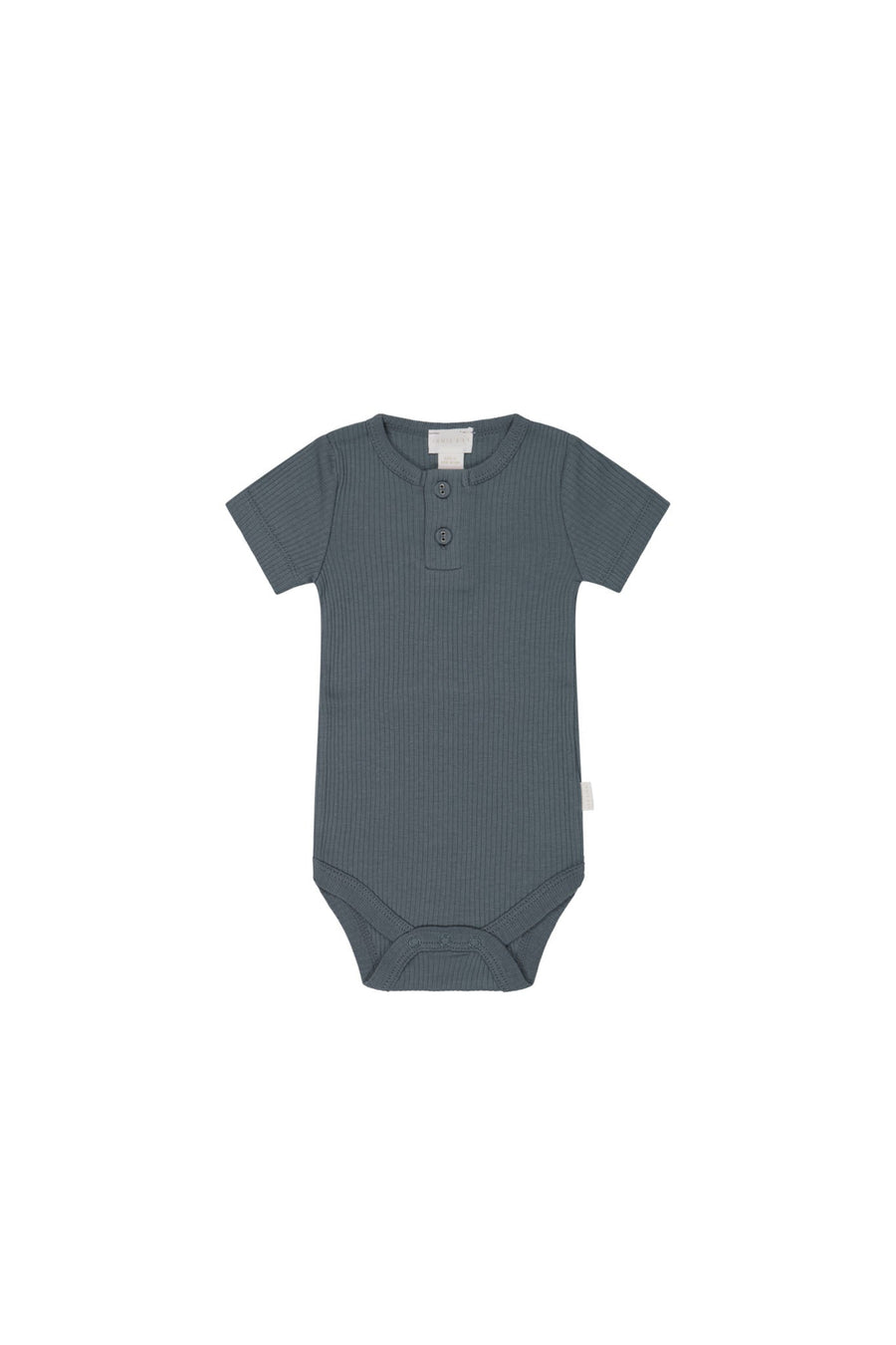 Organic Cotton Modal Darcy Rib Tee Bodysuit - Smoke Childrens Bodysuit from Jamie Kay USA