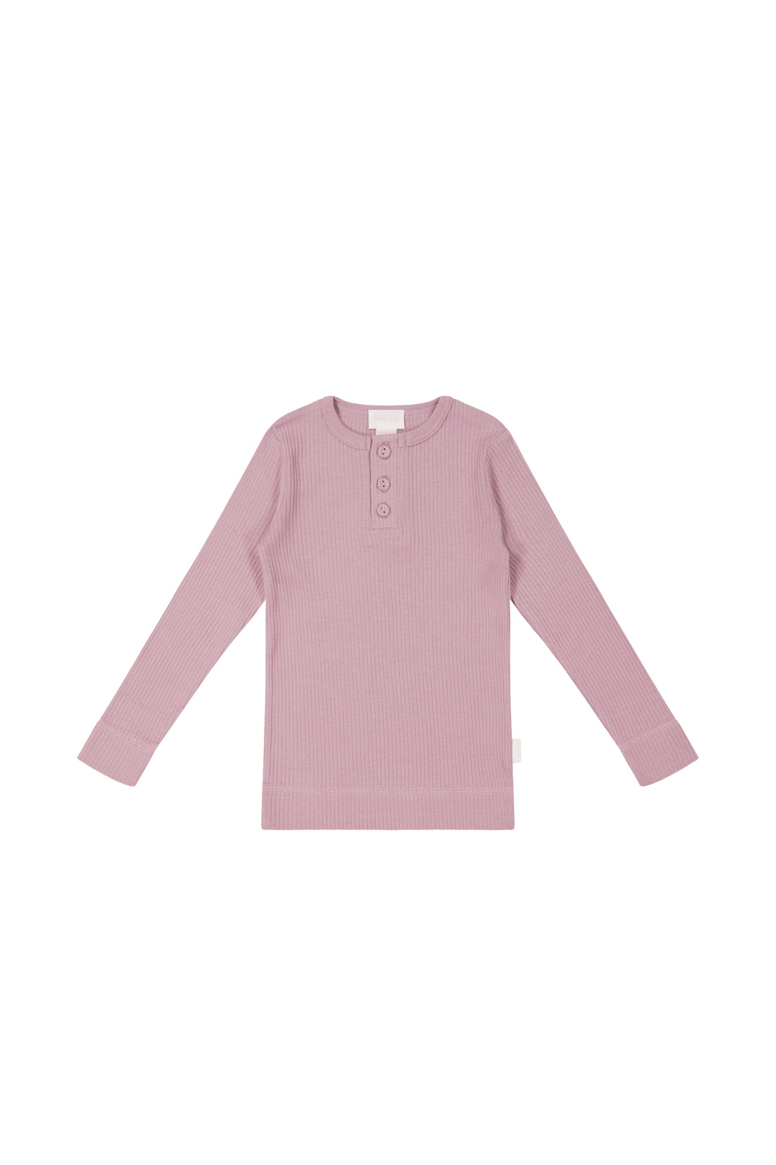 Organic Cotton Modal Long Sleeve Henley - Vintage Violet Childrens Top from Jamie Kay USA