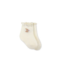Alison Sock - Bunny Parchment Childrens Sock from Jamie Kay USA
