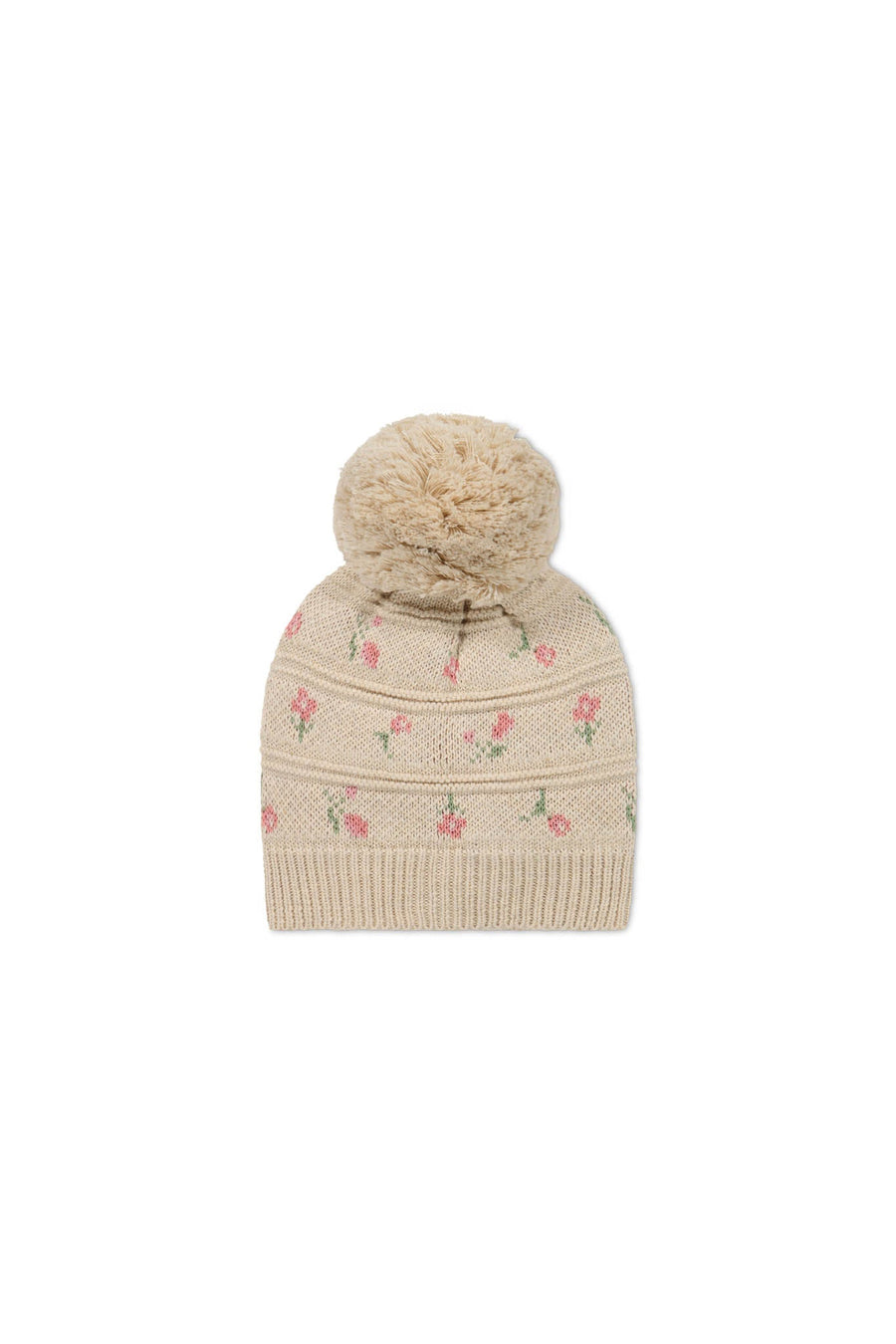 Delilah Knitted Hat - Delilah Jacquard Oatmeal Marle Childrens Hat from Jamie Kay USA