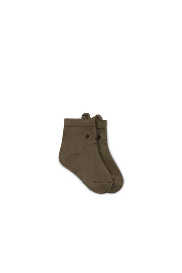 George Bear Ankle Sock - Bear Marle Childrens Sock from Jamie Kay USA
