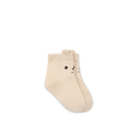 George Bear Ankle Sock - Egret Childrens Sock from Jamie Kay USA