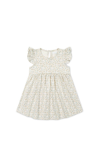 Organic Cotton Ada Dress - Blueberry Ditsy Childrens Dress from Jamie Kay USA