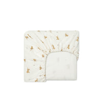 Organic Cotton Cot Sheet - Lenny Leopard Cloud Childrens Bedding from Jamie Kay USA