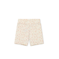 Organic Cotton Everyday Bike Short - Rosalie Floral Mauve Childrens Short from Jamie Kay USA