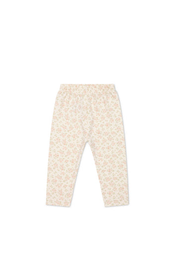 Organic Cotton Everyday Legging - Rosalie Floral Mauve Childrens Legging from Jamie Kay USA