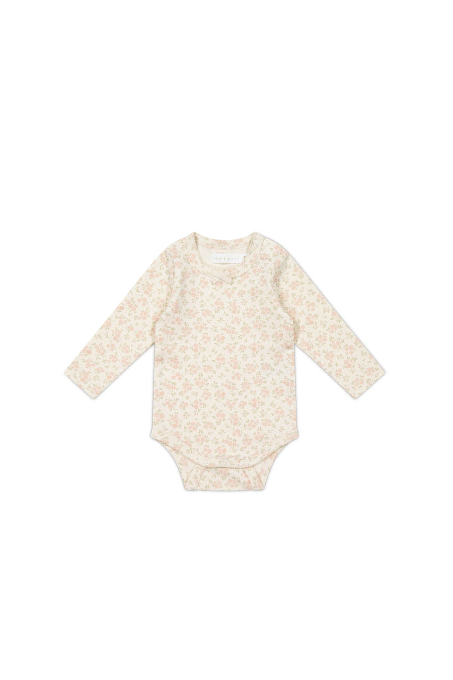 Organic Cotton Long Sleeve Bodysuit - Rosalie Floral Mauve Childrens Bodysuit from Jamie Kay USA