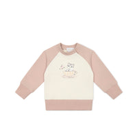 Organic Cotton Tao Sweatshirt - Moon's Garden Dusky Rose Childrens Sweatshirt from Jamie Kay USA