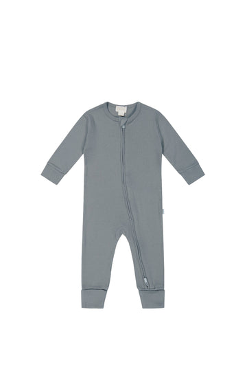 Organic Cotton Modal Frankie Zip Onepiece - Pebble Childrens Onepiece from Jamie Kay USA