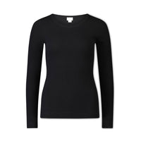 Organic Cotton Modal Womens Long Sleeve Top - Black Childrens Womens Top from Jamie Kay USA