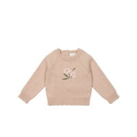 Audrey Knitted Jumper - Dusky Rose Petite Goldie Childrens Jumper from Jamie Kay USA