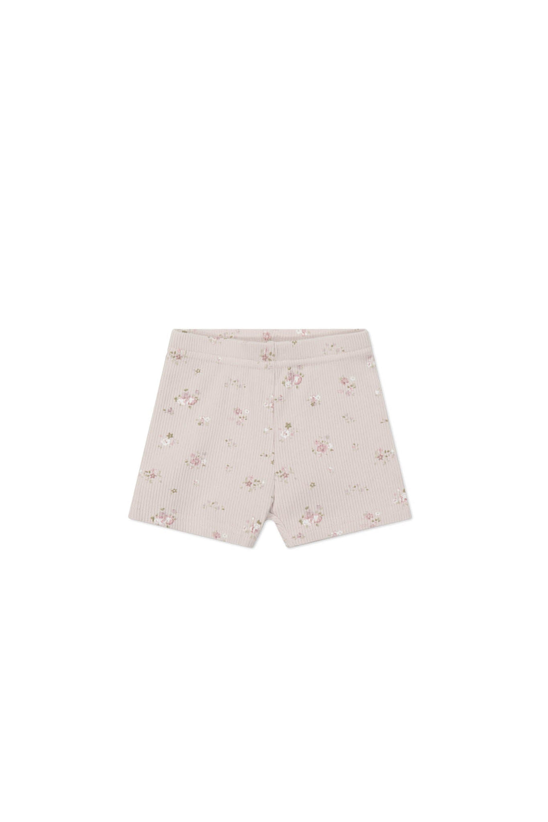 Organic Cotton Fine Rib Elisa Bike Short - Petite Fleur Violet Childrens Short from Jamie Kay USA