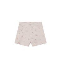 Organic Cotton Fine Rib Elisa Bike Short - Petite Fleur Violet Childrens Short from Jamie Kay USA