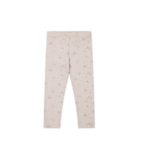 Organic Cotton Fine Rib Everyday Legging - Petite Fleur Violet Childrens Legging from Jamie Kay USA