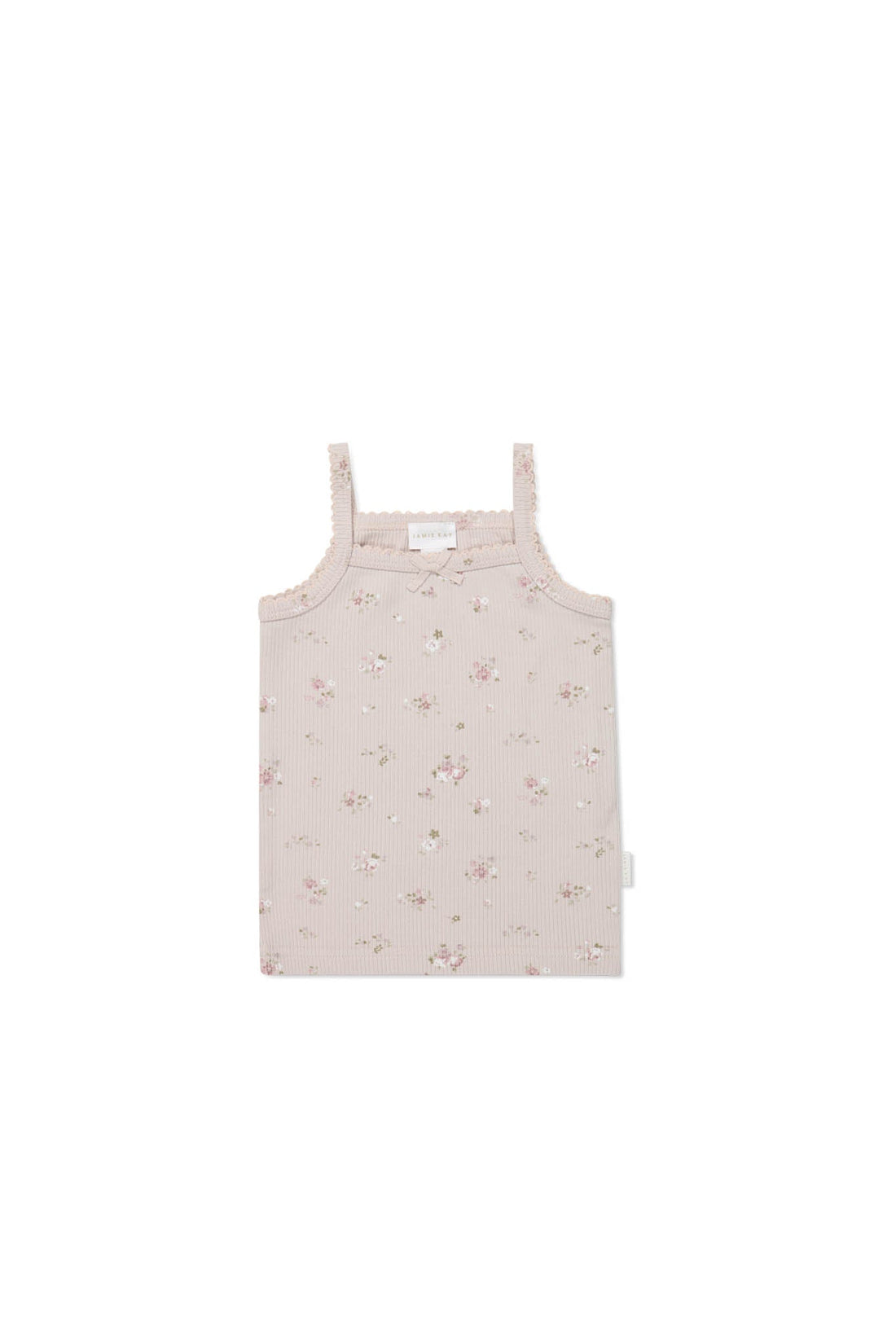 Organic Cotton Fine Rib Singlet - Petite Fleur Violet Childrens Singlet from Jamie Kay USA