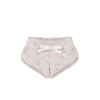 Organic Cotton Ivy Shortie - Petite Fleur Violet Childrens Short from Jamie Kay USA