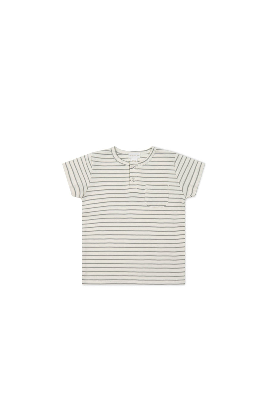 Pima Cotton Jason T-Shirt - Milford Sound/Cloud Stripe Childrens Top from Jamie Kay USA