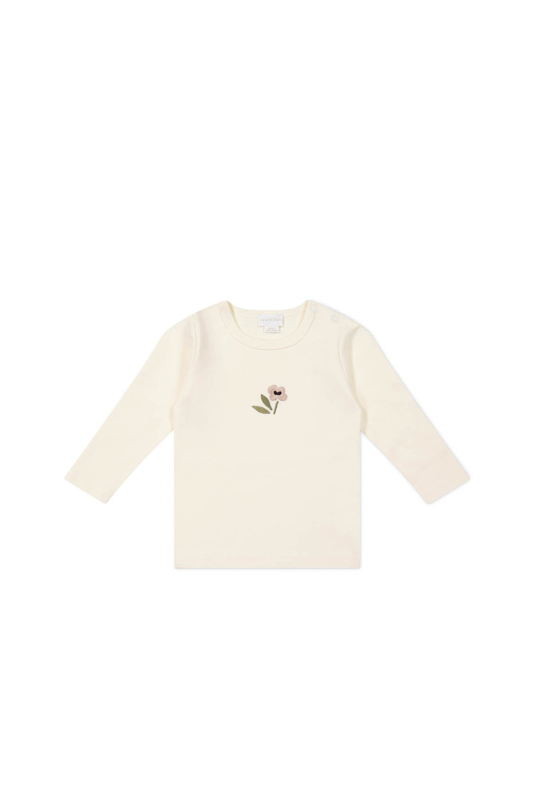 Pima Cotton Long Sleeve Top - Parchment Petite Goldie Childrens Top from Jamie Kay USA