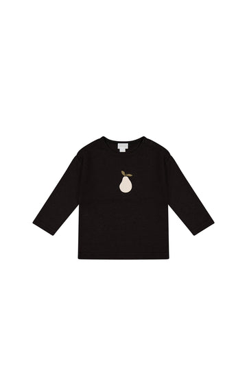 Pima Cotton Arnold Long Sleeve Top - Dark Chocolate Childrens Top from Jamie Kay USA