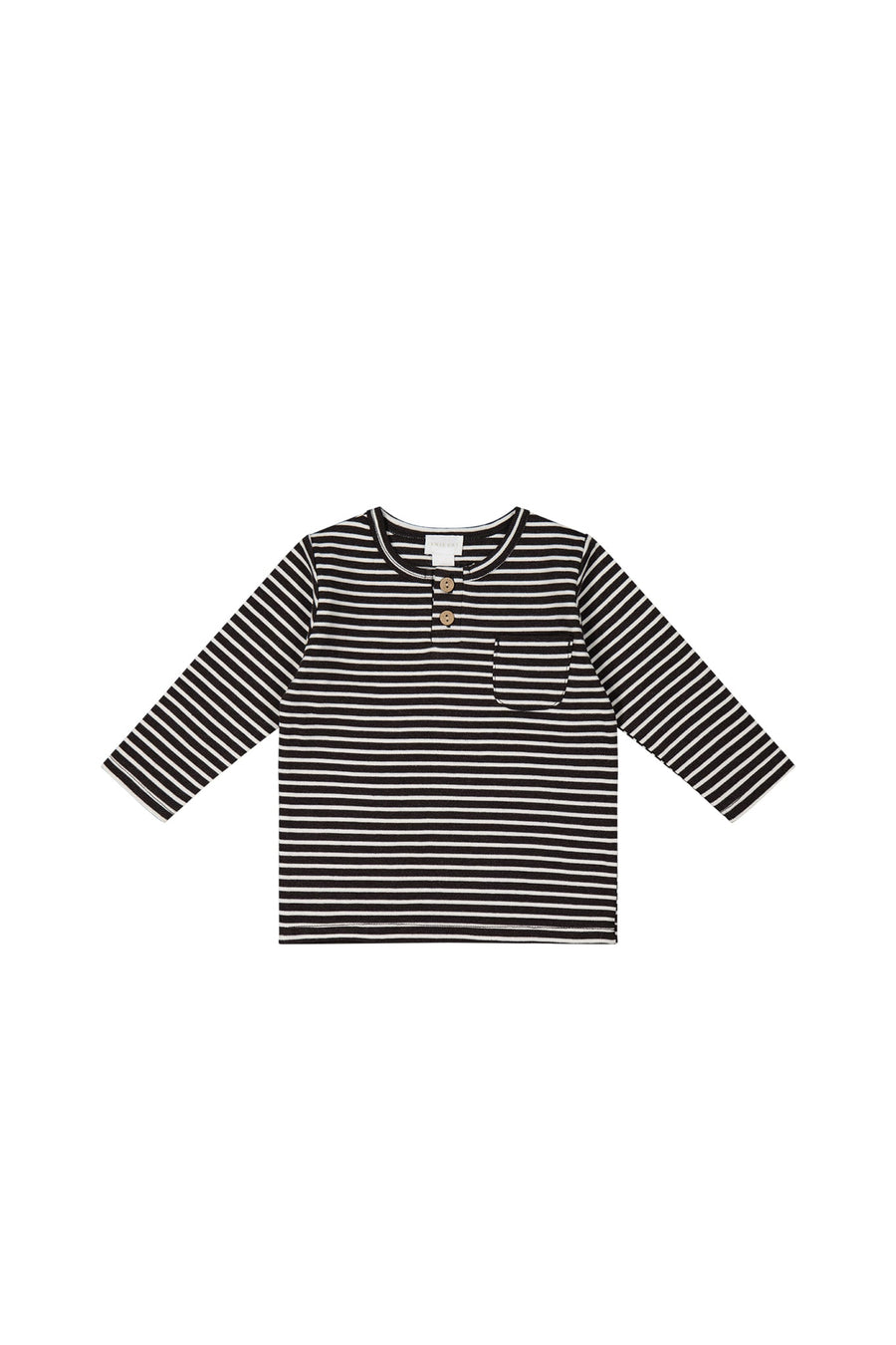 Pima Cotton Diego Top - Jason Stripe Cloud/Dark Chocolate Childrens Top from Jamie Kay USA