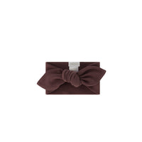 Organic Cotton Fine Rib Headband - Deep Cocoa Childrens Headband from Jamie Kay USA