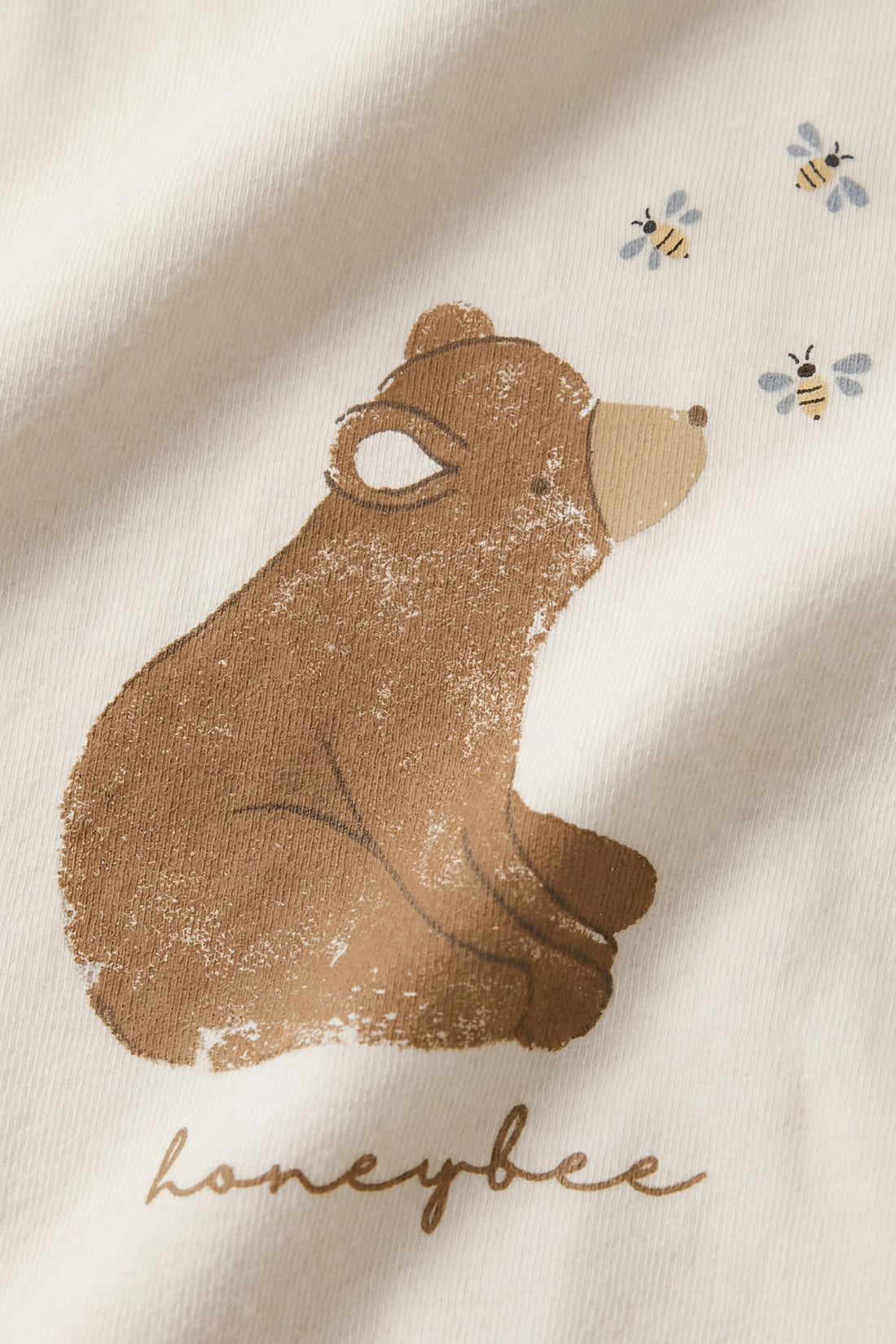 Organic Cotton Bjorn Tee - Cloud Honeybee Bear Childrens Top from Jamie Kay USA