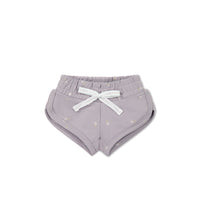 Organic Cotton Ivy Shortie - Annie Ditzy Violet Ice Childrens Short from Jamie Kay USA