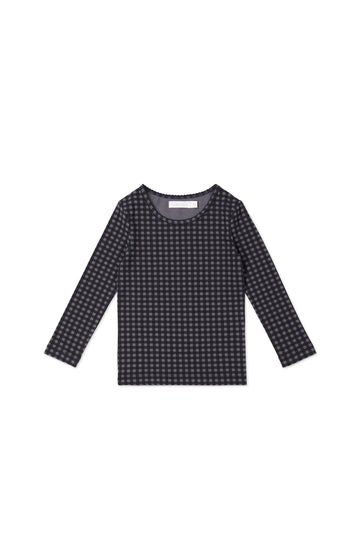 Organic Cotton Long Sleeve Top - Gingham Night Childrens Top from Jamie Kay USA