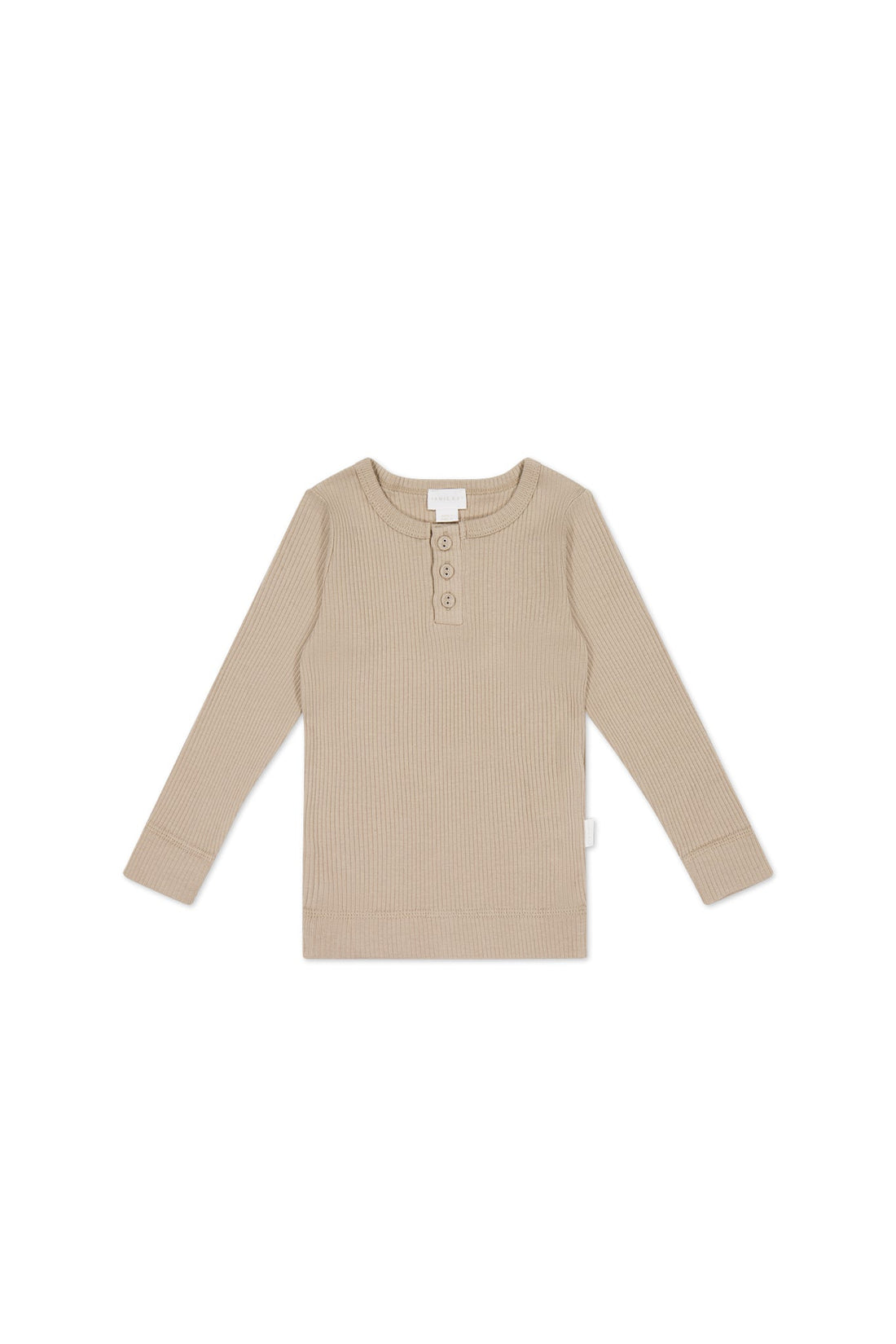 Organic Cotton Modal Long Sleeve Henley - Fawn Childrens Top from Jamie Kay USA