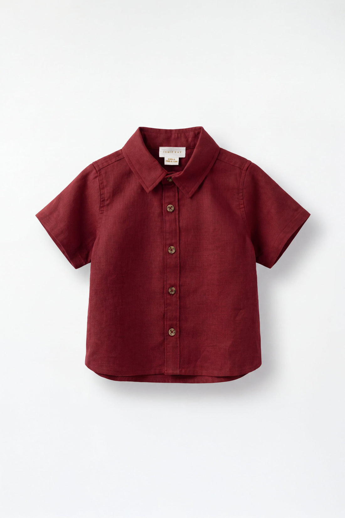 Linen Wendell Shirt - Cherry Childrens Top from Jamie Kay USA