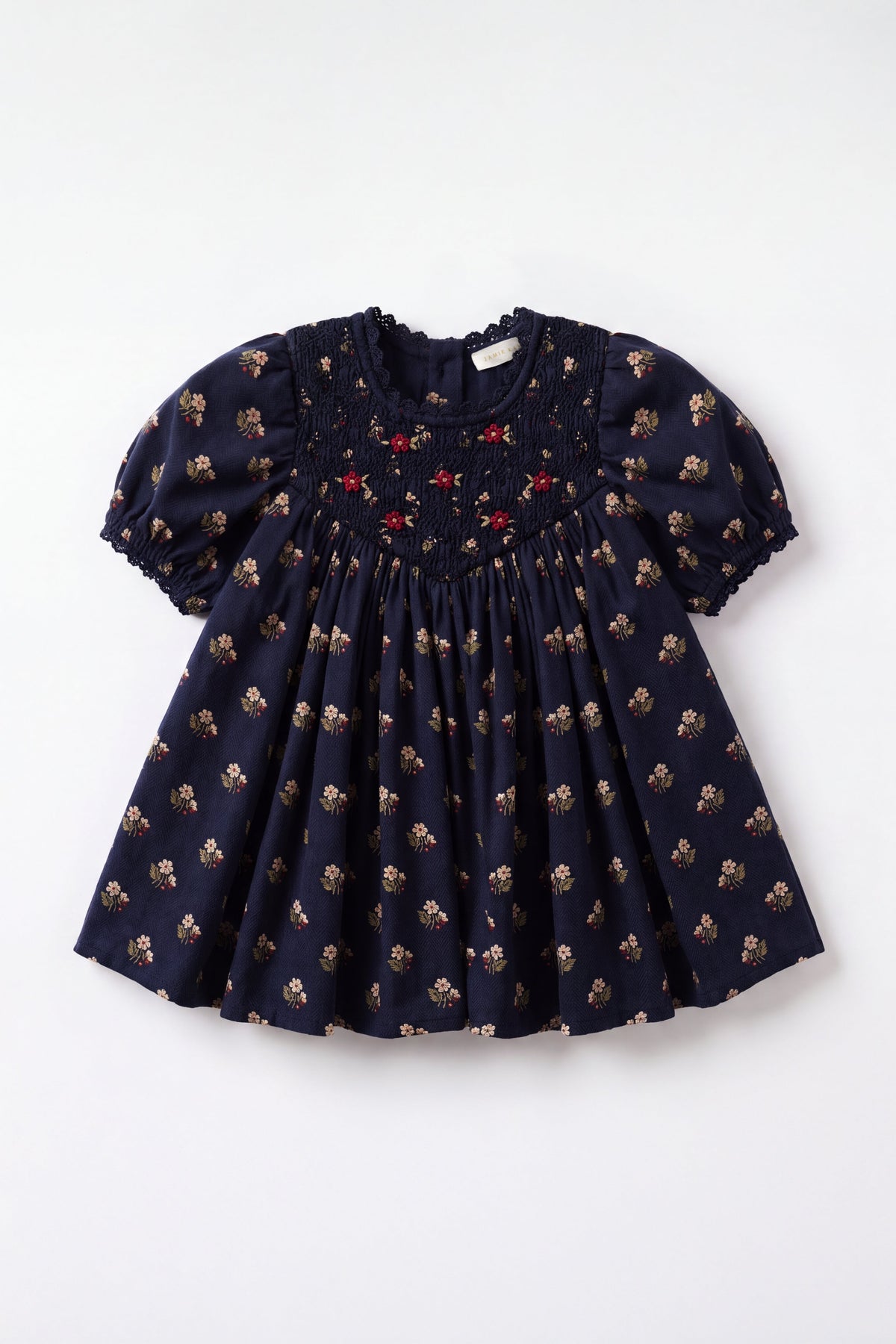 Organic Cotton Wanda Dress - Elsa Navy Childrens Dress from Jamie Kay USA