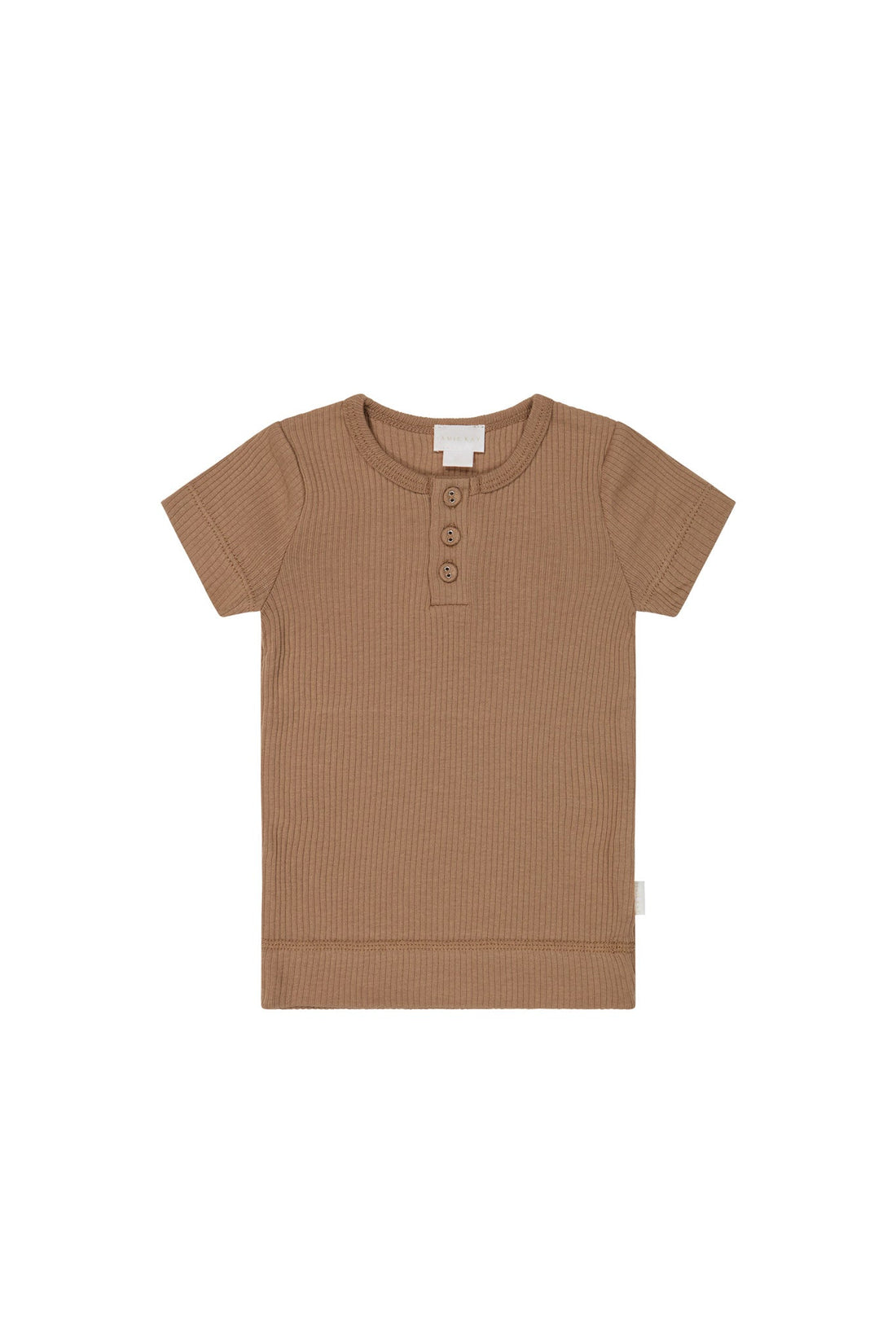 Organic Cotton Modal Henley Tee - Cavern Clay Childrens Top from Jamie Kay USA