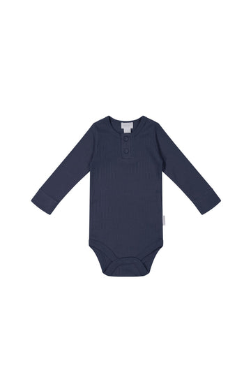 Organic Cotton Modal Long Sleeve Bodysuit - Charter Childrens Bodysuit from Jamie Kay USA