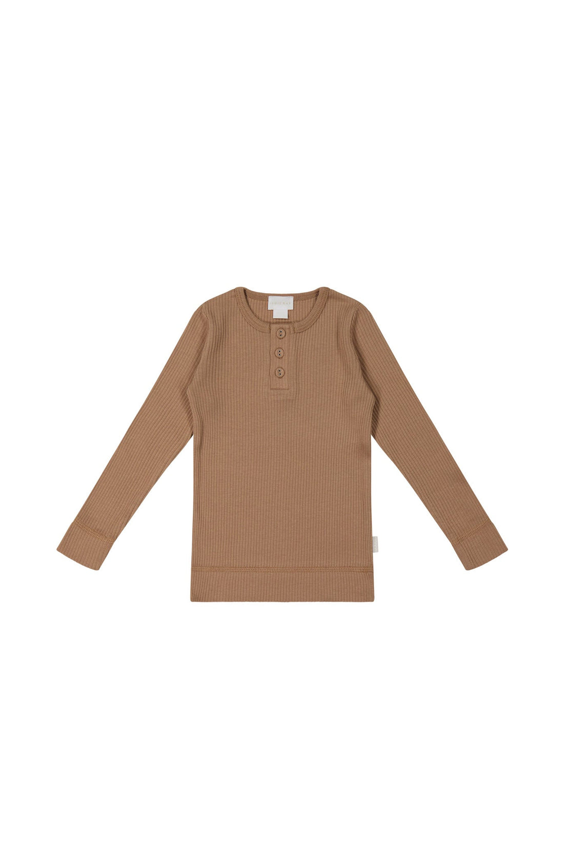 Organic Cotton Modal Long Sleeve Henley - Cavern Clay Childrens Top from Jamie Kay USA