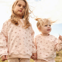 Organic Cotton Morgan Track Pant - Petite Fleur Soft Peony Childrens Pant from Jamie Kay USA