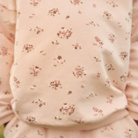 Organic Cotton Bobbie Sweatshirt - Petite Fleur Soft Peony Childrens Top from Jamie Kay USA