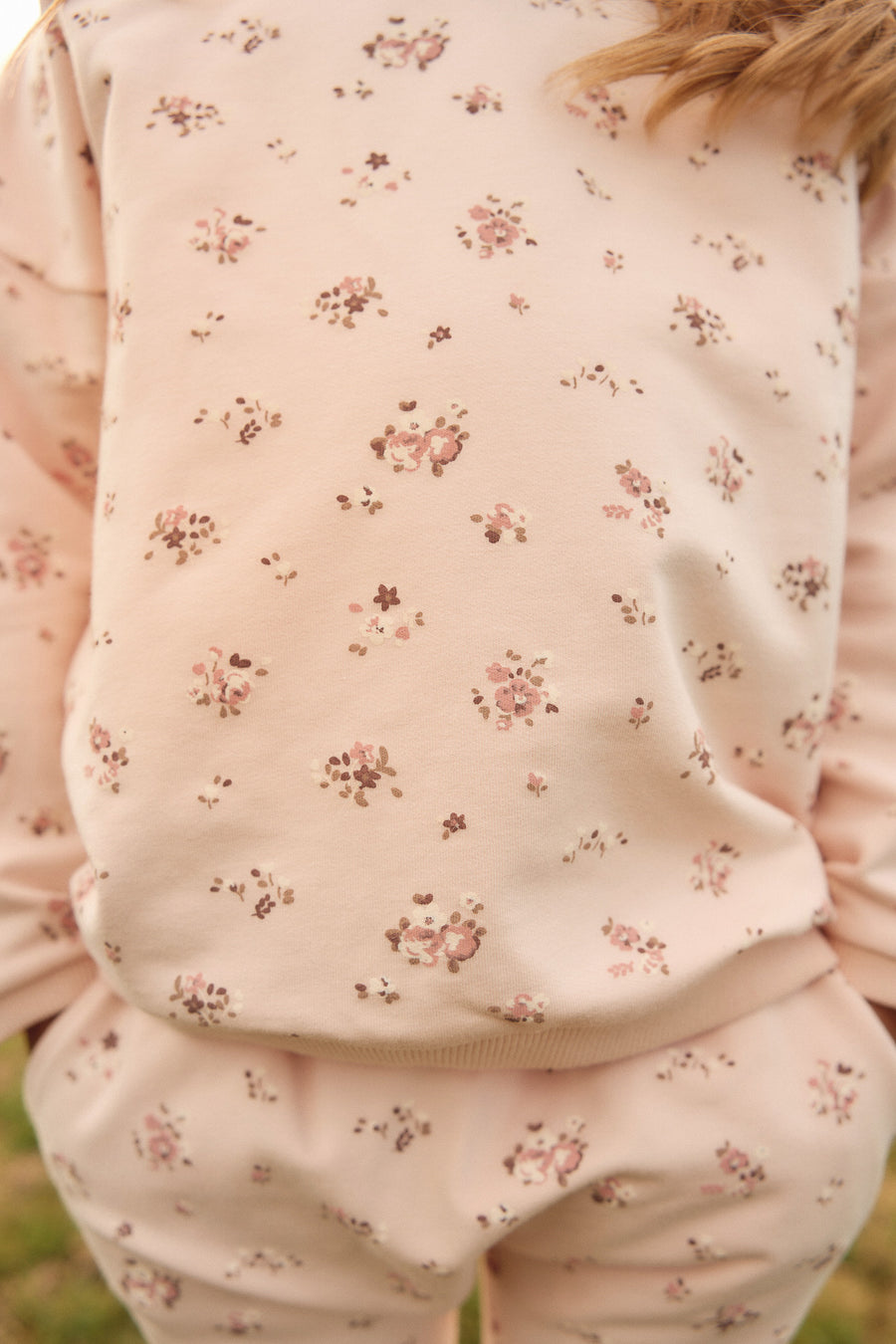 Organic Cotton Bobbie Sweatshirt - Petite Fleur Soft Peony Childrens Top from Jamie Kay USA