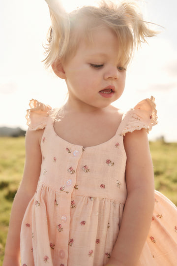 Organic Cotton Muslin Cassie Top - Meredith Morganite Childrens Top from Jamie Kay USA